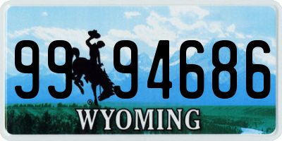 WY license plate 9994686