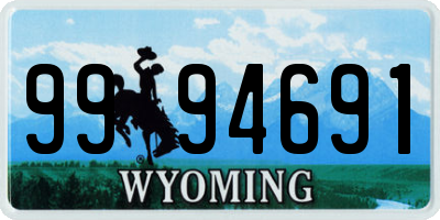 WY license plate 9994691