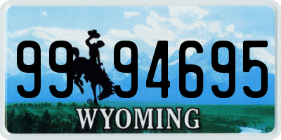 WY license plate 9994695