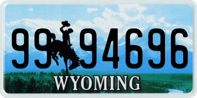 WY license plate 9994696