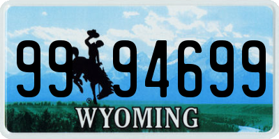 WY license plate 9994699