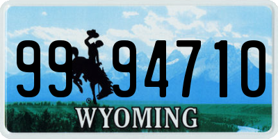 WY license plate 9994710