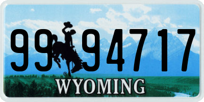 WY license plate 9994717