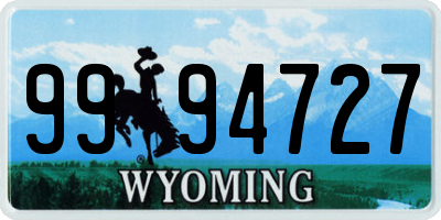 WY license plate 9994727