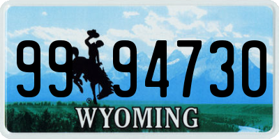 WY license plate 9994730