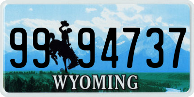 WY license plate 9994737