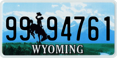 WY license plate 9994761