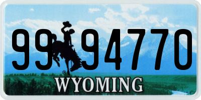 WY license plate 9994770