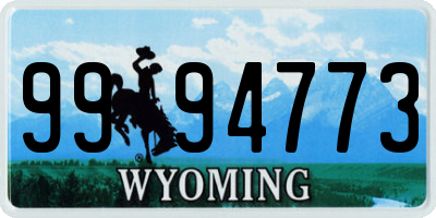 WY license plate 9994773