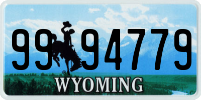 WY license plate 9994779