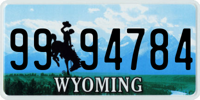 WY license plate 9994784