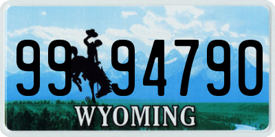 WY license plate 9994790