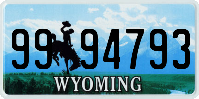 WY license plate 9994793