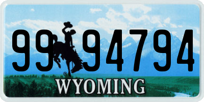 WY license plate 9994794