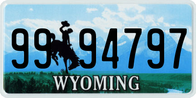 WY license plate 9994797