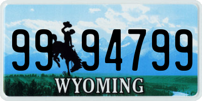 WY license plate 9994799