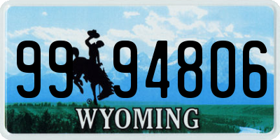 WY license plate 9994806