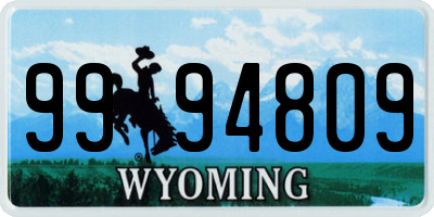 WY license plate 9994809