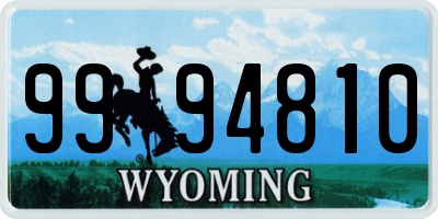 WY license plate 9994810