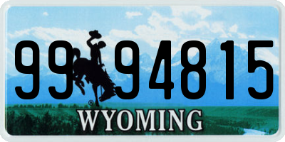 WY license plate 9994815