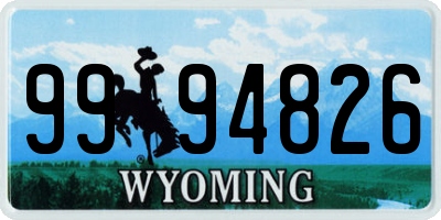 WY license plate 9994826