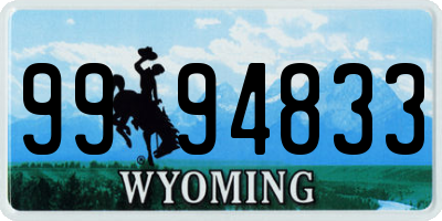 WY license plate 9994833