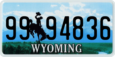 WY license plate 9994836