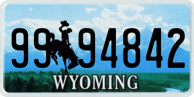 WY license plate 9994842