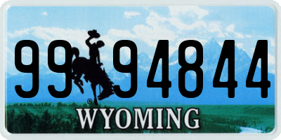 WY license plate 9994844