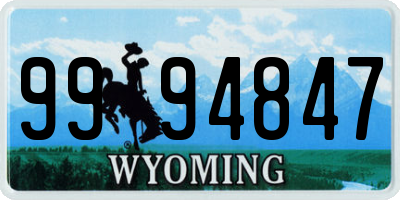 WY license plate 9994847