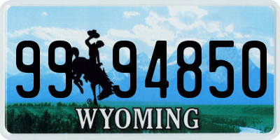WY license plate 9994850