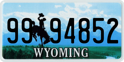 WY license plate 9994852