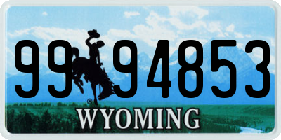 WY license plate 9994853