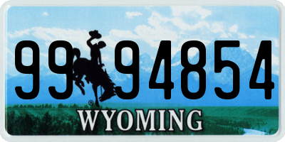 WY license plate 9994854