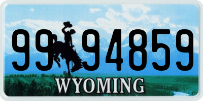 WY license plate 9994859