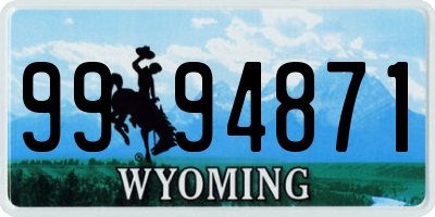 WY license plate 9994871