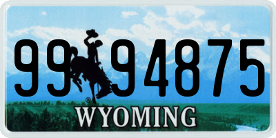 WY license plate 9994875