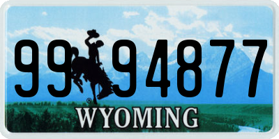 WY license plate 9994877