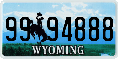 WY license plate 9994888