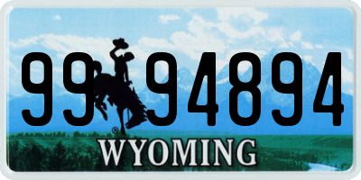 WY license plate 9994894