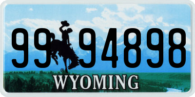 WY license plate 9994898