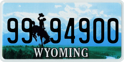 WY license plate 9994900