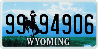 WY license plate 9994906