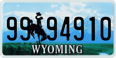 WY license plate 9994910