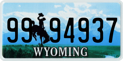 WY license plate 9994937