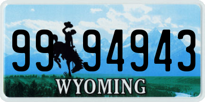 WY license plate 9994943