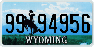 WY license plate 9994956