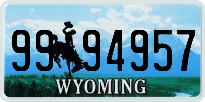 WY license plate 9994957