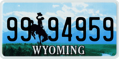 WY license plate 9994959
