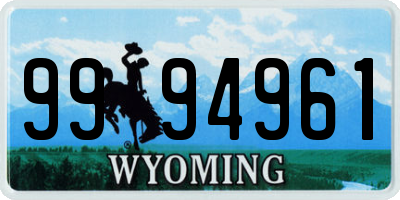 WY license plate 9994961